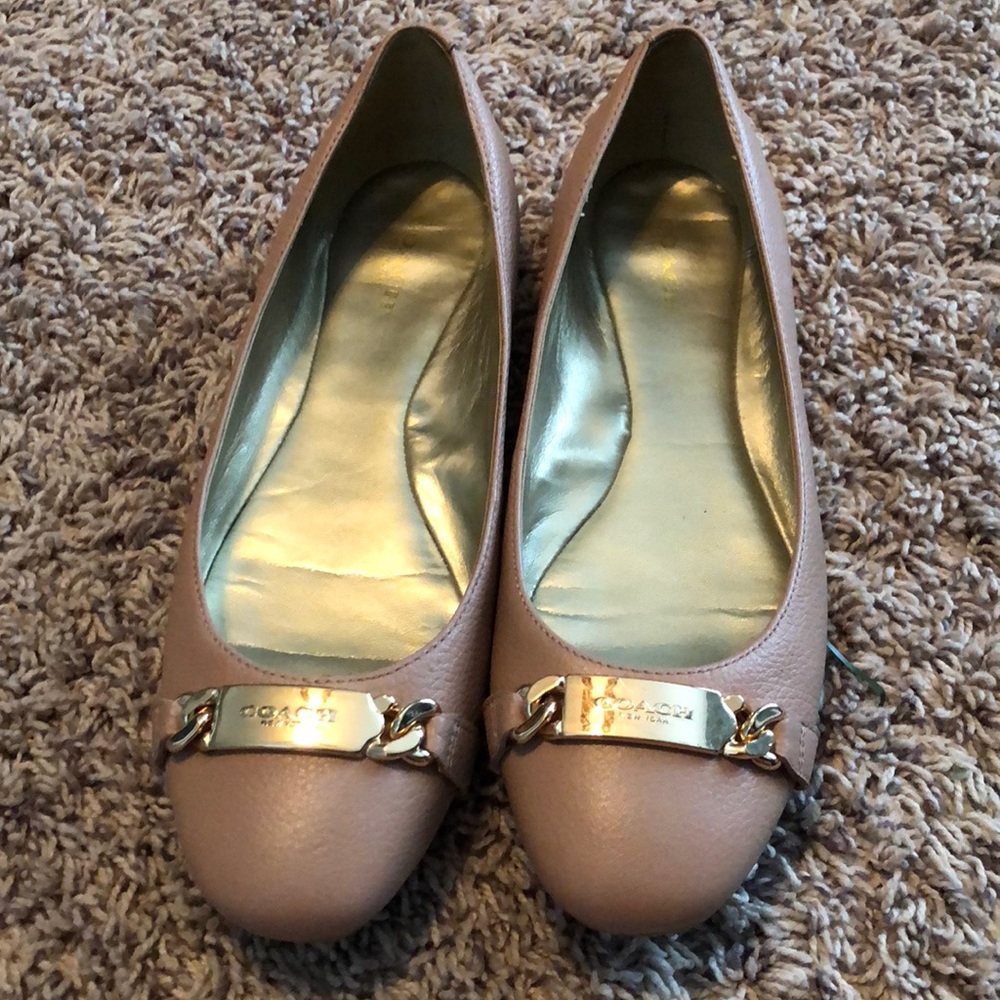 Pink coach flats